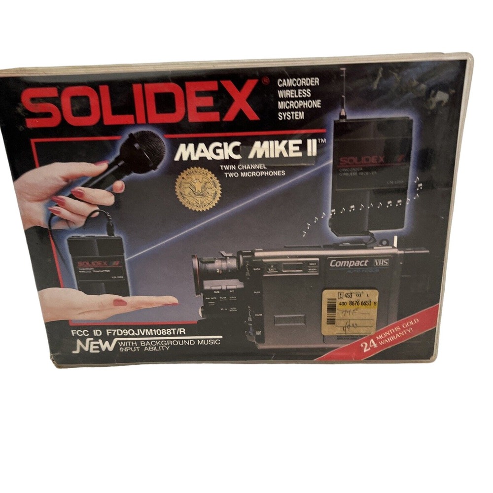 Vintage Solidex Camcorder Wireless Microphone System Magic Mike II Twin Channel